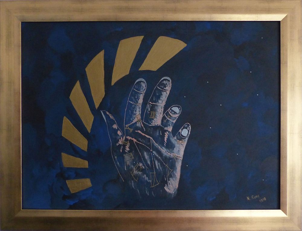 Das symbolische Gemälde: "Die Zeit in DEINER Hand" von Norbert Kunz