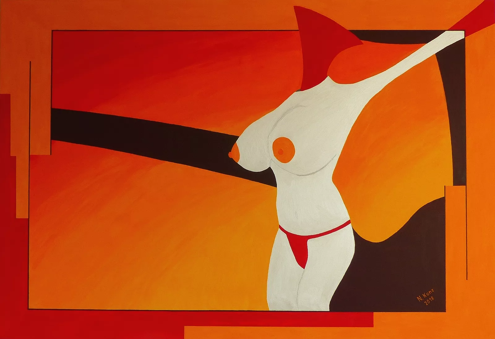 Symbolisch-erotisches Gemälde "Lisa" von Norbert Kunz