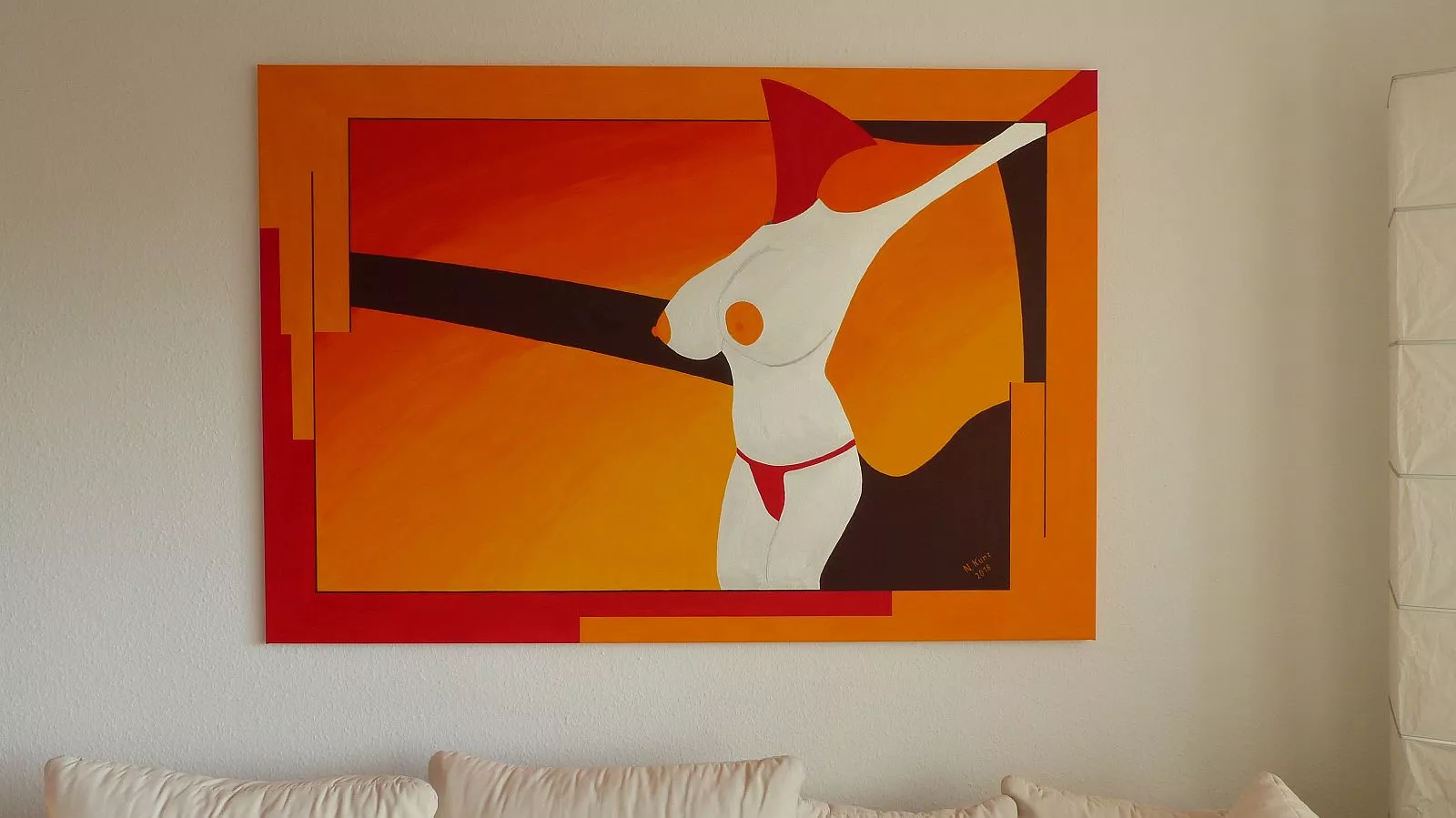 Das Gemälde "Lisa" von Norbert Kunz an der Wand