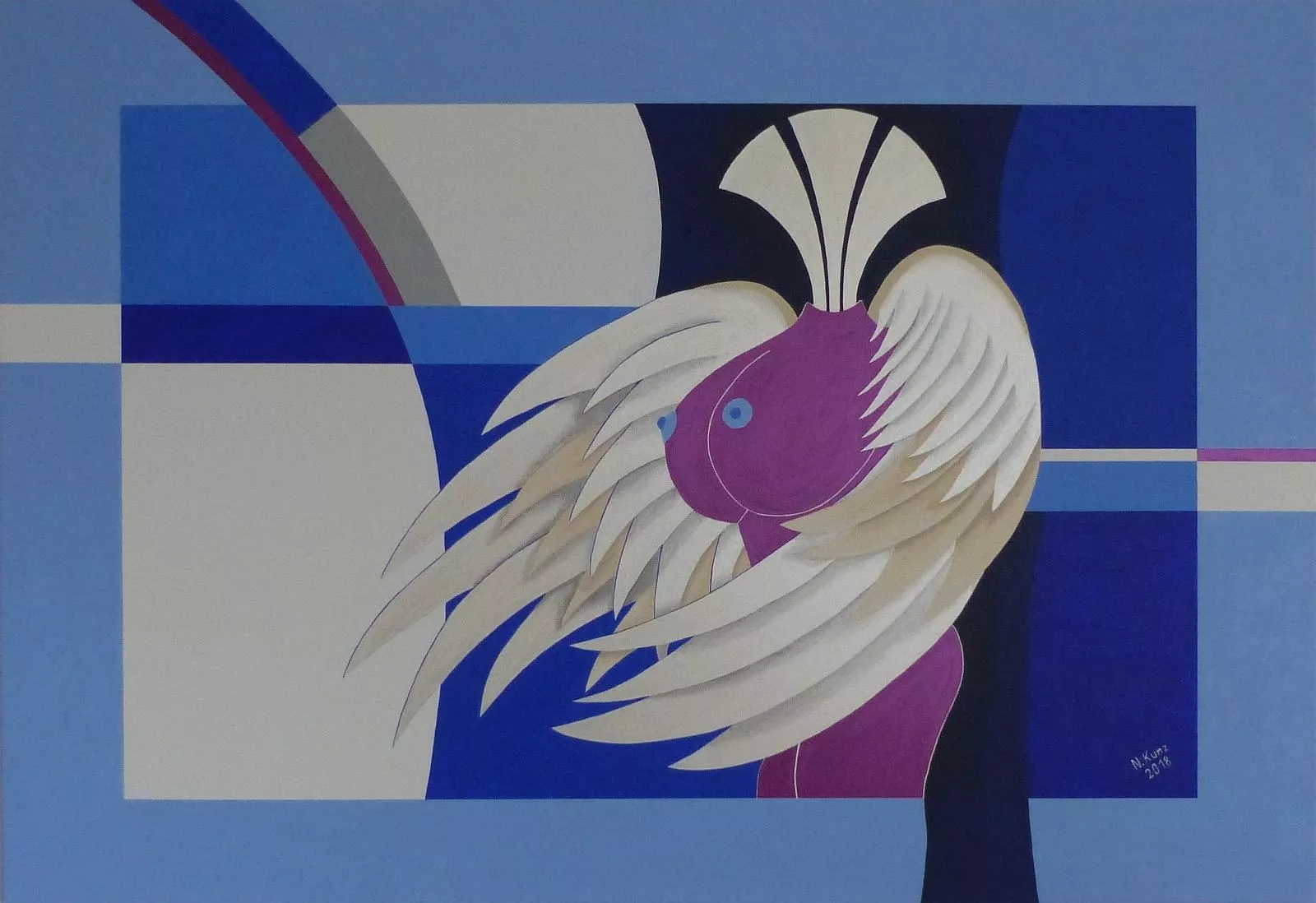 Symbolisch-erotisches Gemälde "La Phönixa" von Norbert Kunz