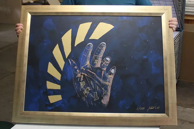 Veredelung und Rahmen Replik "Die Zeit in DEINER Hand"