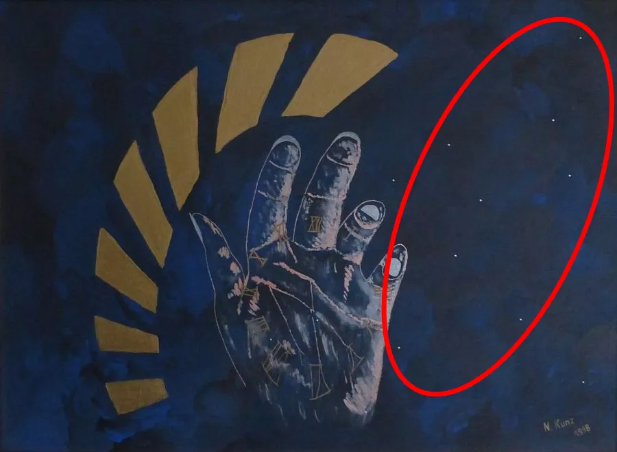 Detail Sterne - Gemälde "Die Zeit in DEINER Hand"