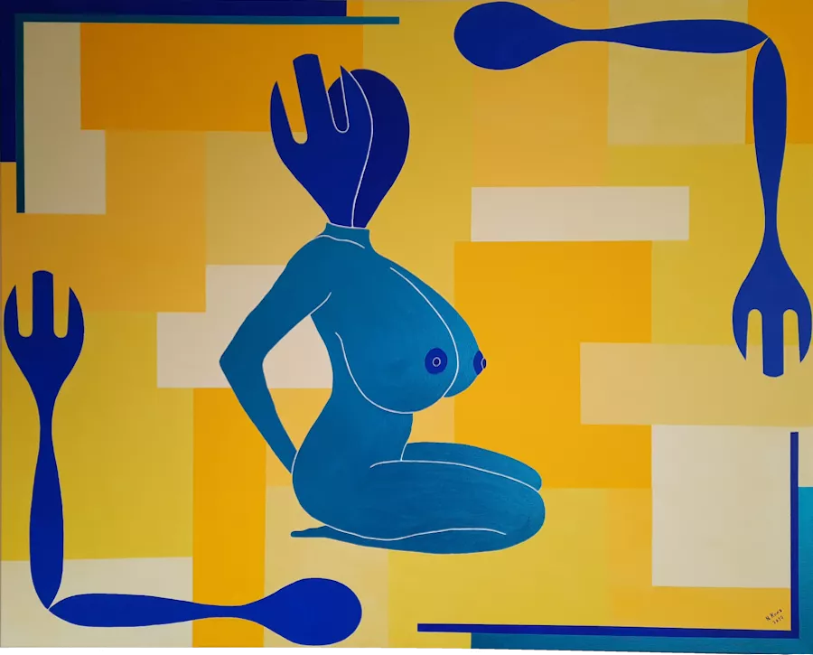 Gemälde "Erotischer Kartoffelsalat" von Norbert Kunz